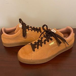 Pre ❤️PUMA- Suede Camel & Chocolate Sneakers (9.5)